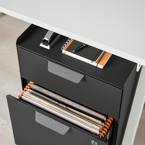 IKEA TROTTEN drawer unit w 2 drawers on casters Anthracite, Ikea Ireland | 9321AZCQR