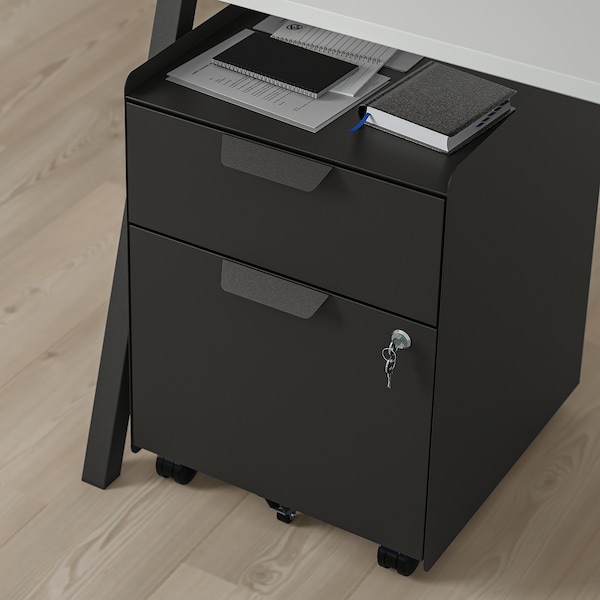 IKEA TROTTEN drawer unit w 2 drawers on casters Anthracite, Ikea Ireland | 9321AZCQR