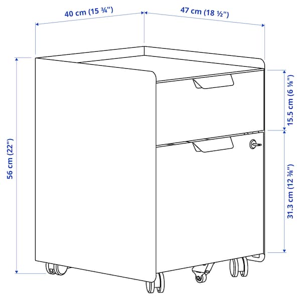 IKEA TROTTEN drawer unit w 2 drawers on casters Anthracite, Ikea Ireland | 9321AZCQR