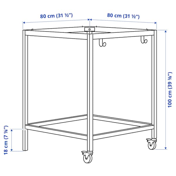 IKEA TROTTEN underframe for table top, 31 1/2x31 1/2x39 3/8 in Anthracite, Ikea Ireland | 3160KHJOW