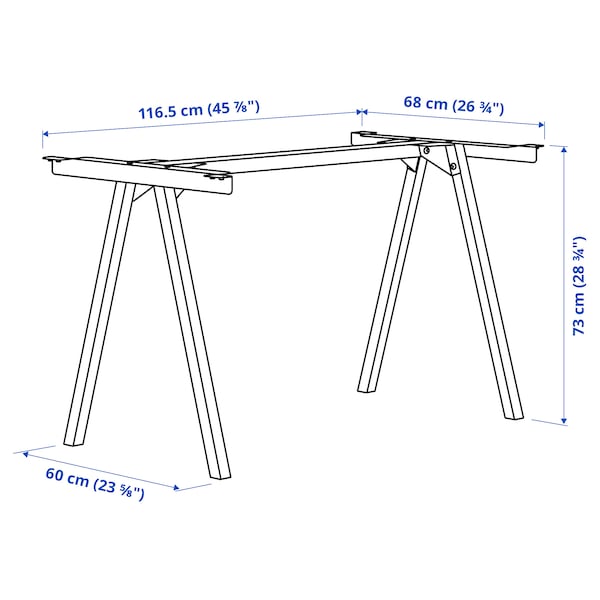 IKEA TROTTEN underframe for table top, 47 1/4x27 1/2x29 1/2 in Anthracite, Ikea Ireland | 9756GLRCF