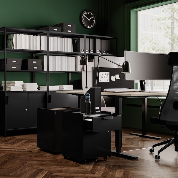IKEA TROTTEN underframe sit/stand f table top, 47 1/4/63 in Anthracite, Ikea Ireland | 7350QEPKT
