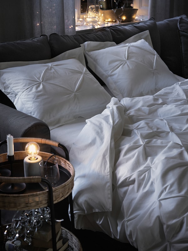 IKEA TRUBBTÅG duvet cover and pillowcase(s), King White, Ikea Ireland | 1894MERGW