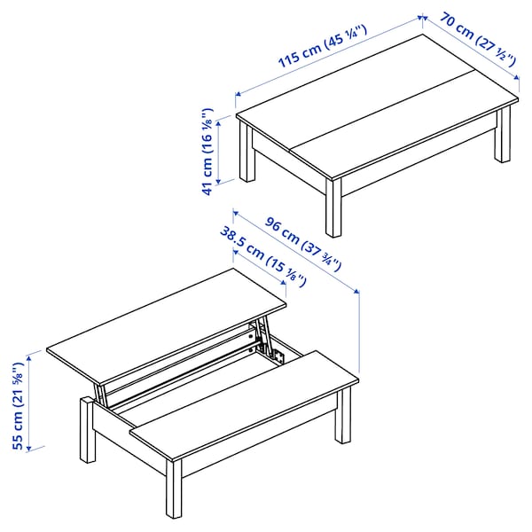 IKEA TRULSTORP Coffee table, 45 1/4x27 1/2 in Black / Brown, Ikea Ireland | 1375XDLSO