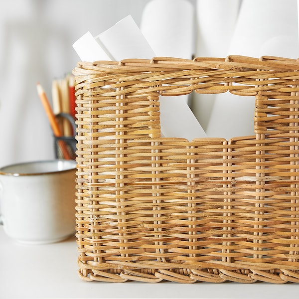 IKEA TRUMMIS basket, handmade rattan, 9 ¾x13 ¾x7 ¾ in, Ikea Ireland | 0481ZDAHF