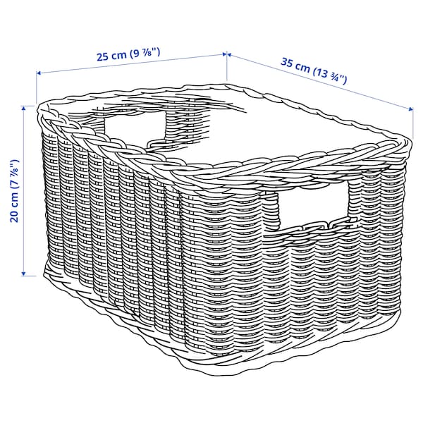 IKEA TRUMMIS basket, handmade rattan, 9 ¾x13 ¾x7 ¾ in, Ikea Ireland | 0481ZDAHF
