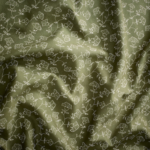 IKEA TRYSTÄVMAL curtains, 1 pair, 57x98 in Green / White, Ikea Ireland | 6437KYUDS