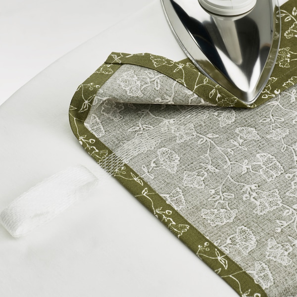 IKEA TRYSTÄVMAL curtains, 1 pair, 57x98 in Green / White, Ikea Ireland | 6437KYUDS