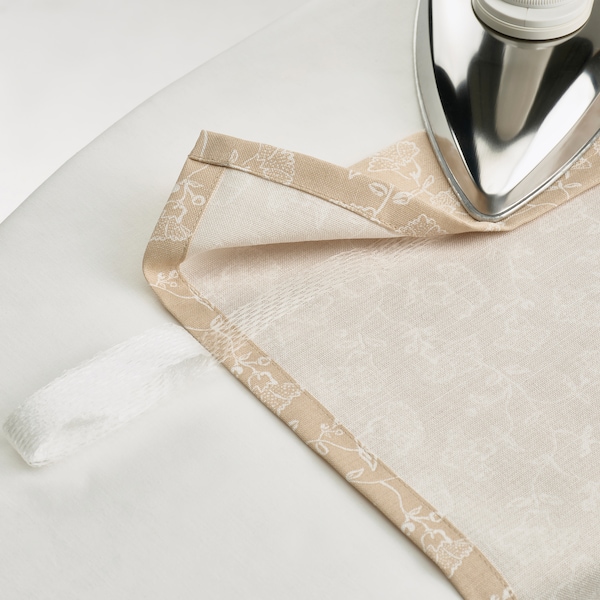 IKEA TRYSTÄVMAL curtains, 1 pair, 57x98 in Beige / White, Ikea Ireland | 4950XCJKY