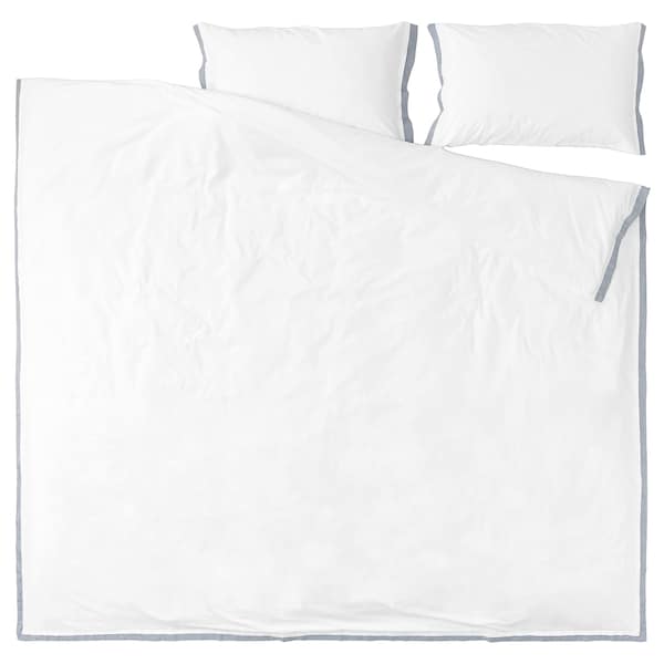 IKEA TÅTELSMYGARE duvet cover and pillowcase(s), Full/Queen (Double/Queen) White / Blue, Ikea Ireland | 5461GBWKC