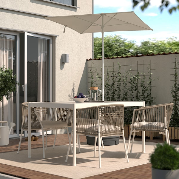 IKEA TVETÖ umbrella, gray-beige white/Grytö gray, 70 7/8 in, Ikea Ireland | 5176OPLDM