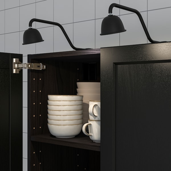 IKEA TVÄRDRAG cabinet lighting, black/dimmable, Ikea Ireland | 1039YQUVA