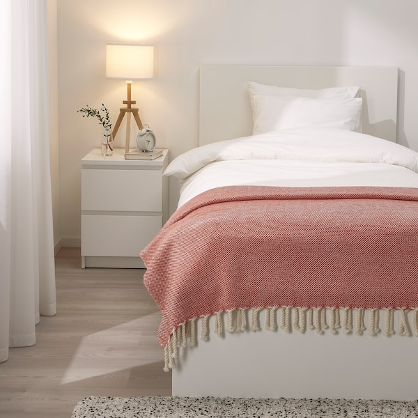 IKEA ULLTISTEL throw, red-brown/white, 51x67 in, Ikea Ireland | 7826PDQCY
