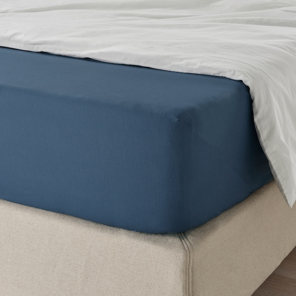 IKEA ULLVIDE fitted sheet, Full/Double Dark Blue, Ikea Ireland | 8460BSWNM