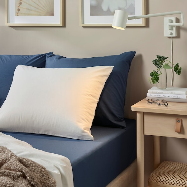 IKEA ULLVIDE fitted sheet, Queen Dark Blue, Ikea Ireland | 0183MSLRX