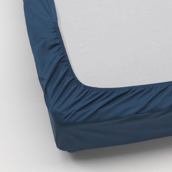 IKEA ULLVIDE fitted sheet, Queen Dark Blue, Ikea Ireland | 0183MSLRX