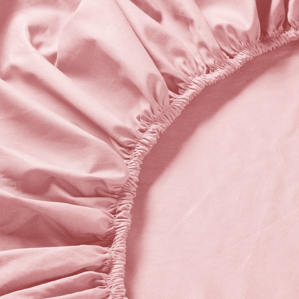 IKEA ULLVIDE fitted sheet, Queen Light Pink, Ikea Ireland | 2734RSGOH