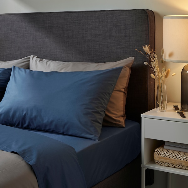 IKEA ULLVIDE sheet set, Full/Double Dark Blue, Ikea Ireland | 2150XPAZT