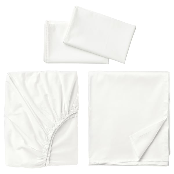 IKEA ULLVIDE sheet set, Full/Double White, Ikea Ireland | 9701OWXND