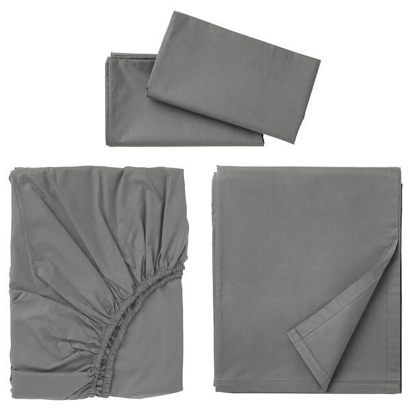 IKEA ULLVIDE sheet set, Queen Gray, Ikea Ireland | 9265MIUAE