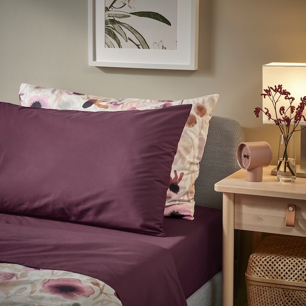 IKEA ULLVIDE sheet set, Twin Deep Red, Ikea Ireland | 3862KTCOV
