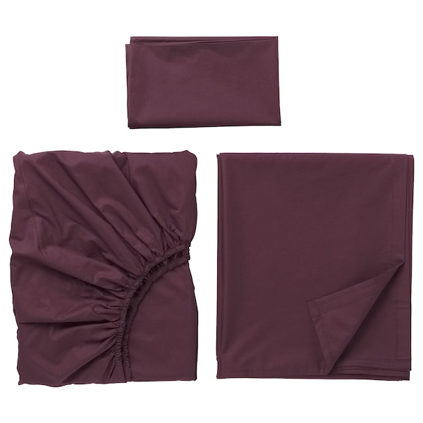 IKEA ULLVIDE sheet set, Twin Deep Red, Ikea Ireland | 3862KTCOV