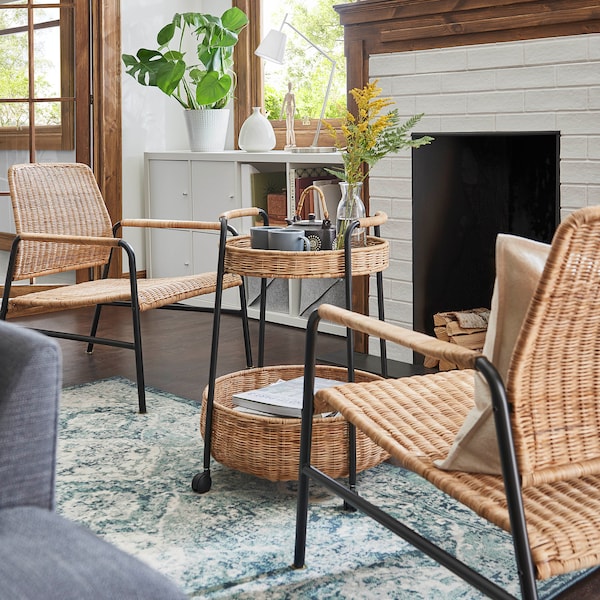 IKEA ULRIKSBERG armchair Rattan / Anthracite, Ikea Ireland | 2345HORAE