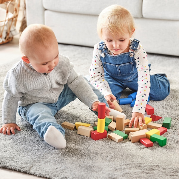 IKEA UNDERHÅLLA 40-piece wooden building block set, multicolor, Ikea Ireland | 4709MFIJZ