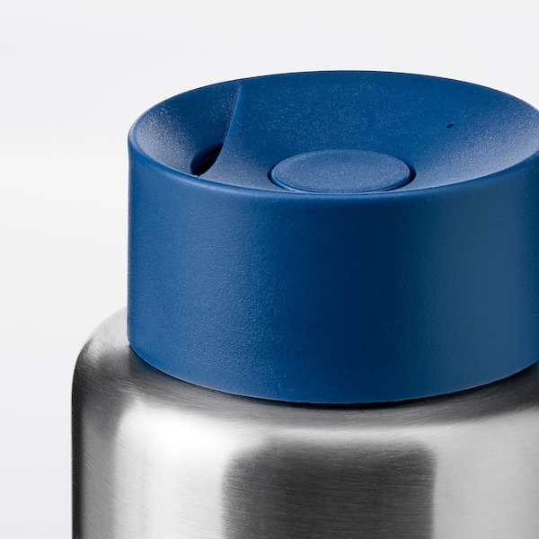 IKEA UNDERSÖKA insulated steel flask, stainless steel/dark blue, 24 oz, Ikea Ireland | 6524DTWXH