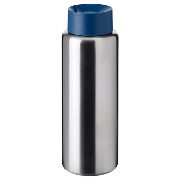 IKEA UNDERSÖKA insulated steel flask, stainless steel/dark blue, 24 oz, Ikea Ireland | 6524DTWXH