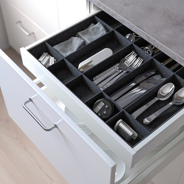 IKEA UPPDATERA adjustable organizer for drawer, gray, 24x24 in, Ikea Ireland | 7201FKYWA