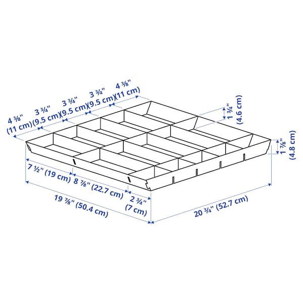 IKEA UPPDATERA adjustable organizer for drawer, gray, 24x24 in, Ikea Ireland | 7201FKYWA