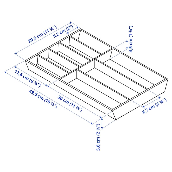 IKEA UPPDATERA flatware tray, 12x19 ½ in Light Bamboo, Ikea Ireland | 0975FQBTU