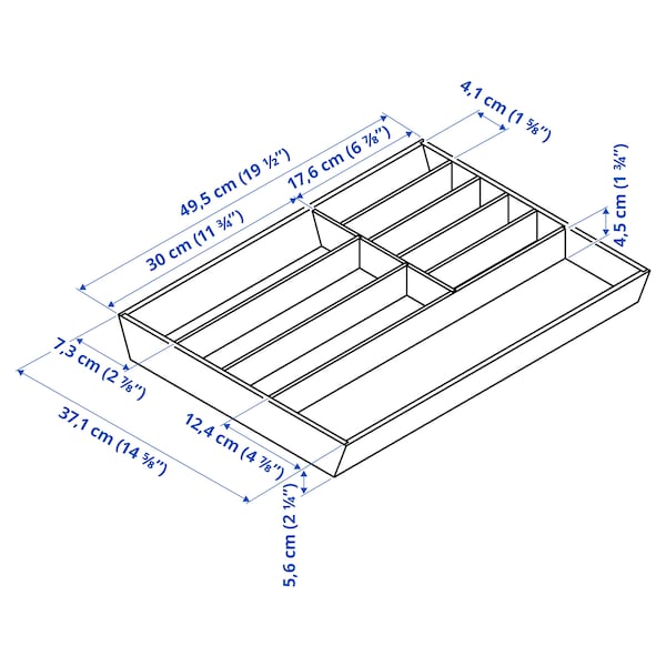 IKEA UPPDATERA flatware tray, 15x19 ½ in Light Bamboo, Ikea Ireland | 3256USIRW