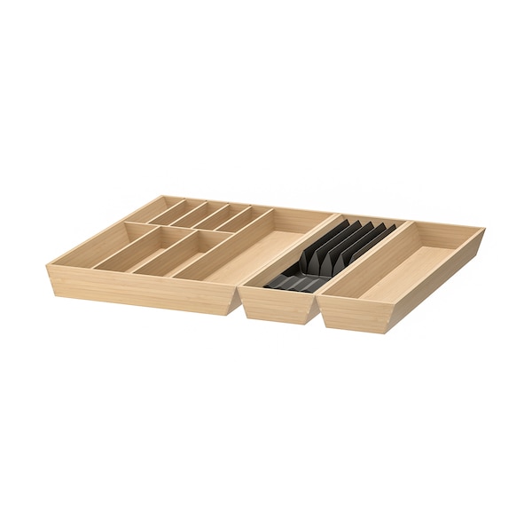 IKEA UPPDATERA flatware+utsl trays/tray/knife rck, anthracite/light bamboo, 26x19 1/2 in, Ikea Ireland | 5628YUJTP