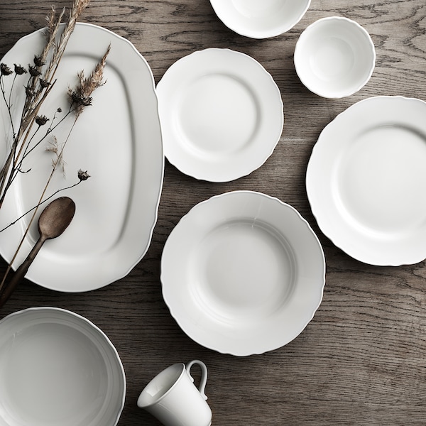 IKEA UPPLAGA 18-piece dinnerware set, white, Ikea Ireland | 1428FZUIB