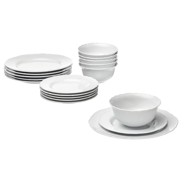 IKEA UPPLAGA 18-piece dinnerware set, white, Ikea Ireland | 1428FZUIB
