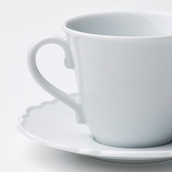 IKEA UPPLAGA cup and saucer, white, 8 oz, 4 pack, Ikea Ireland | 6095PICBQ