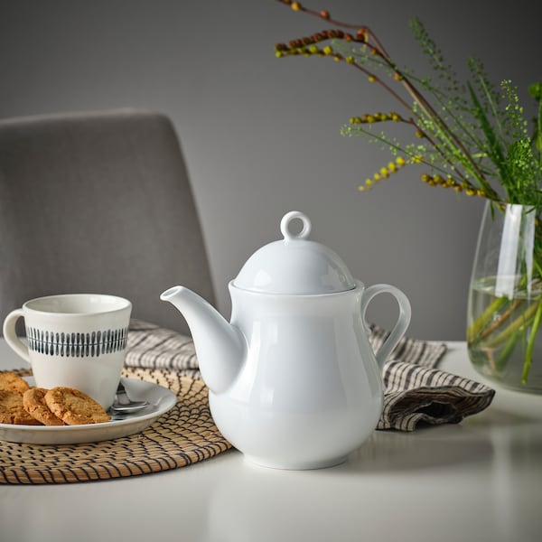 IKEA UPPLAGA teapot, white, 1.3 qt, Ikea Ireland | 0689JBFYS