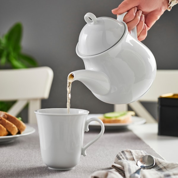 IKEA UPPLAGA teapot, white, 1.3 qt, Ikea Ireland | 0689JBFYS