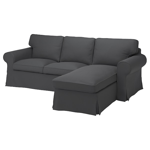 IKEA UPPLAND cover f 3-seat sofa w chaise lounge Kelinge Anthracite, Ikea Ireland | 7281UMRNC