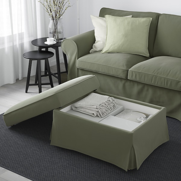 IKEA UPPLAND ottoman with storage Hakebo Gray / Green, Ikea Ireland | 1743IBZQR