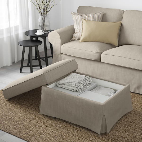 IKEA UPPLAND ottoman with storage Hillared Beige, Ikea Ireland | 5862JZTQB