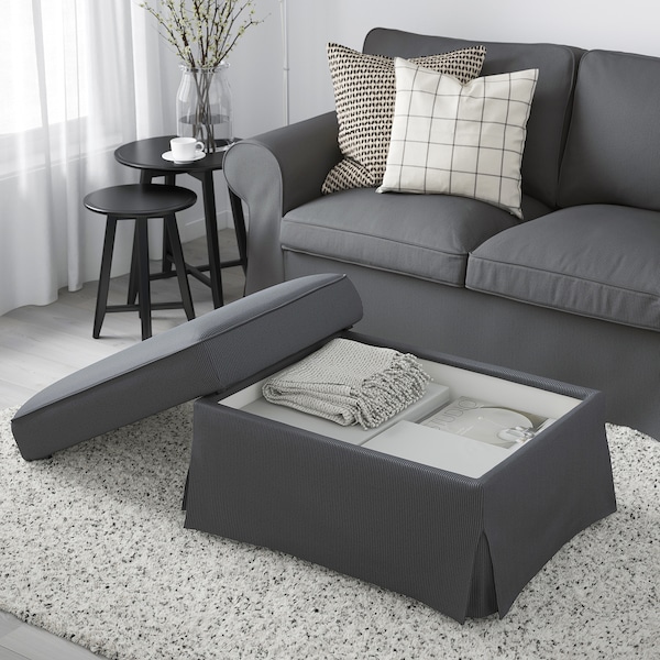 IKEA UPPLAND ottoman with storage Kelinge Anthracite, Ikea Ireland | 0746ZKBGP