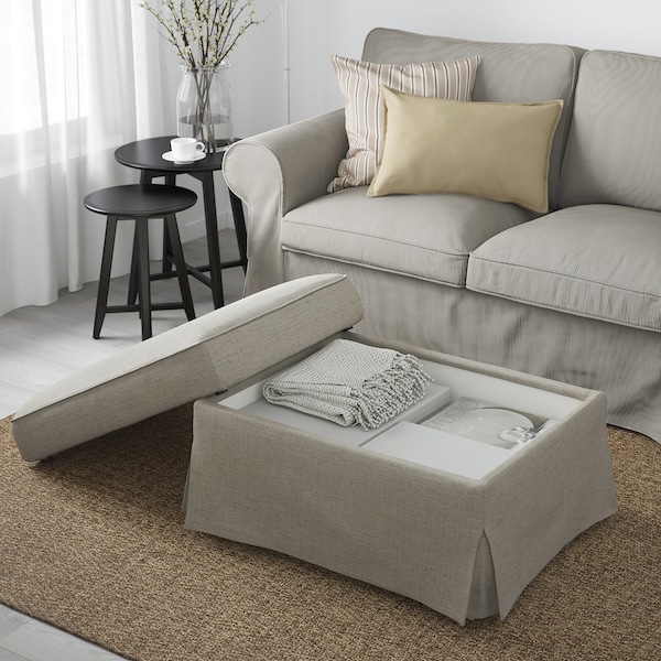 IKEA UPPLAND ottoman with storage Kilanda Light Beige, Ikea Ireland | 4608FCOEG