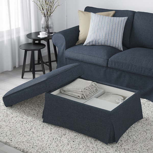 IKEA UPPLAND ottoman with storage Kilanda Dark Blue, Ikea Ireland | 3207YVJOS