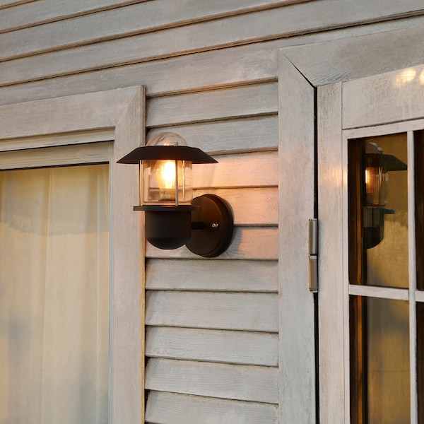 IKEA UPPLID wall lamp, outdoor black, 8 in, Ikea Ireland | 3201NTYIP