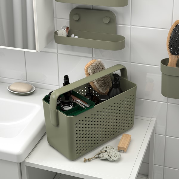 IKEA UPPRÄMEN storage basket, gray-green, 13 ¾x6 ¾x9 ¾ in, Ikea Ireland | 0247DOXRQ