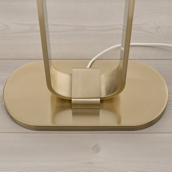 IKEA UPPVIND floor lamp, brass plated, 59 in White, Ikea Ireland | 6931TWZDA