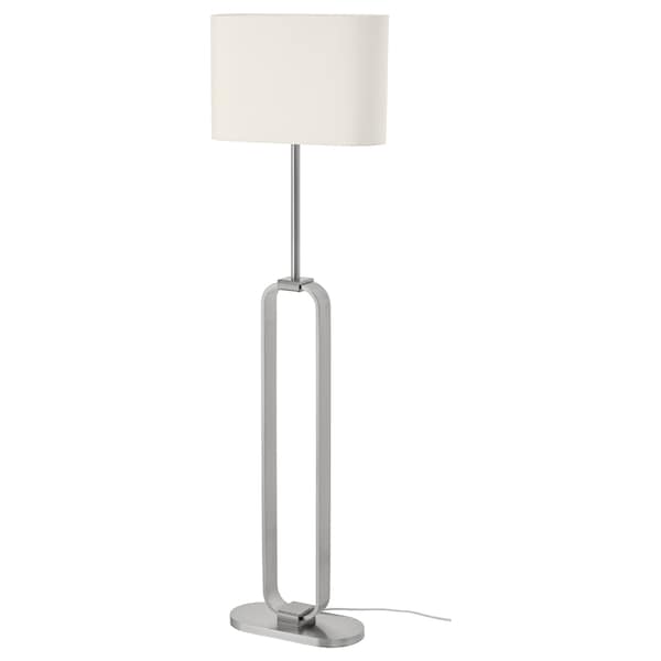 IKEA UPPVIND floor lamp with LED bulb, 59 in Nickel Plated / White, Ikea Ireland | 4910DCBKJ